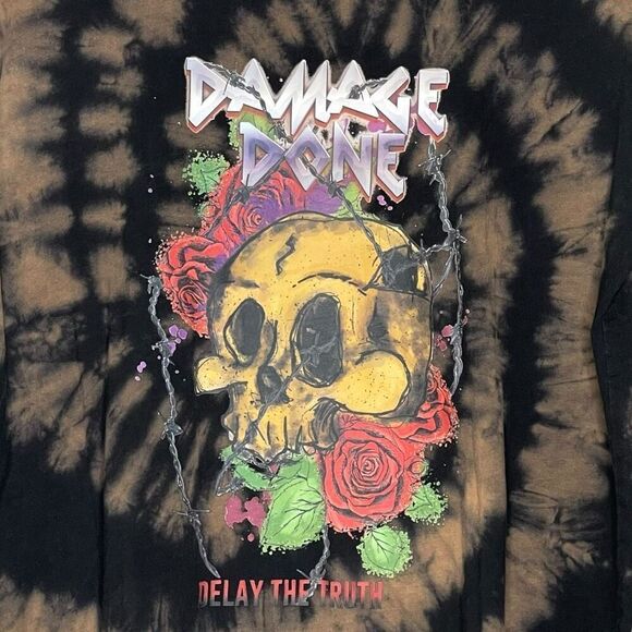 Empyre Damage Done Delay the Truth Tie Dye Long Sleeve T-Shirt Women’s Large - Picture 8 of 10